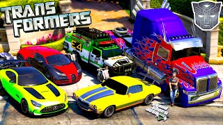 Michael Steal Every TRANSFORMERS Cars in GTA 5! | (GTA V Real Life Cars #151)