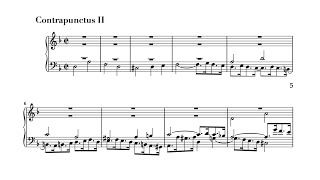 Bach Art of Fugue - Contrapunctus 2 + FREE SHEET MUSIC P. Barton, FEURICH piano