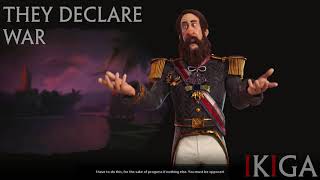 BRAZIL - DOM PEDRO II THE MAGNANIMOUS ALL VOICED QUOTES & DENOUNCE - CIVILIZATION VI / CIV VI