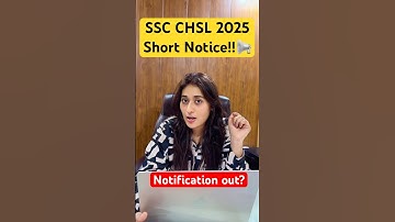 SSC CHSL Short Notice| Notification Out!? #sscchsl #ssc #shorts