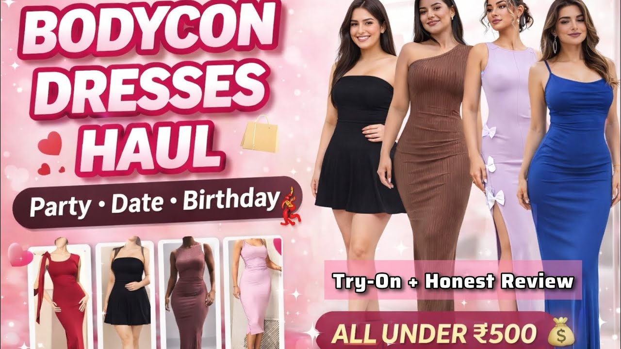 8 Bodycon Dresses Under ₹500 😍 @MeeshoTry-On Haul | Party, Date, Birthday Outfit Ideas #bodycondress