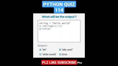 PYTHON QUIZ 114 #python #blockchain #iot #pythoncode #ai #java #php #cod #bts #btc #machinelearning
