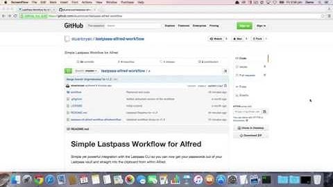 Demonstration of Lastpass Workflow for Alfred v1.2