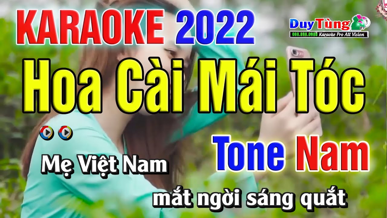 Karaoke LK Hoa cài mái tóc Tình tuổi ô Mai  Tone nữ  Remix  YouTube