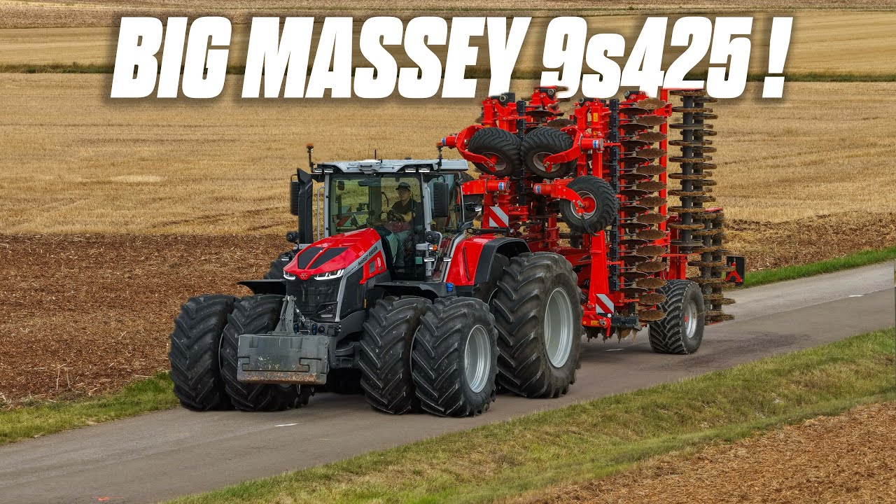 🔴 MASSEY 9S.425 JUMELÉS & KUHN 12M : Déchaumage XXL !  💪🏻