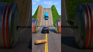 Cars &amp; School Bus vs Chained Hydraulic Crush - BeamNG.drive #shorts #beamngdrive #beamng
