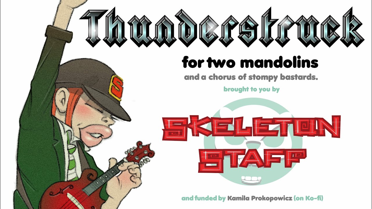 Skeleton Staff - ACDC's Thunderstruck for 2 mandolins - YouTube