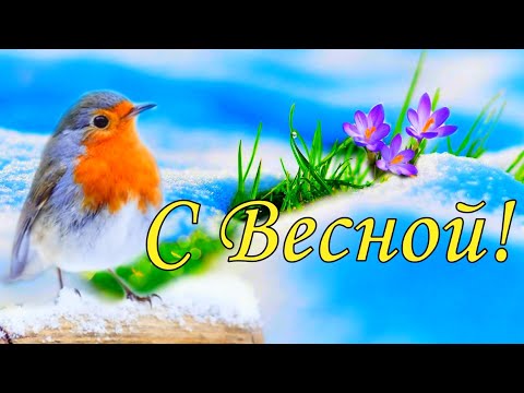 Поздравление с Первым Днем Весны 1 марта . Открытка с Первым Днем Весны