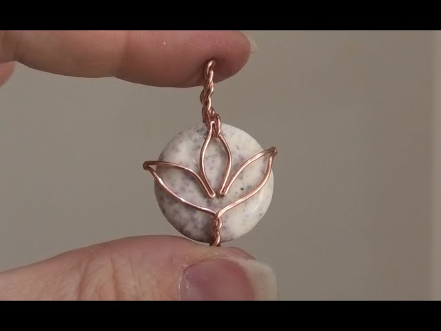 Handmade Wire Wrapped Lotus Flower Charm Earrings