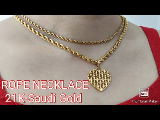 21K-Saudi Gold ROPE NECKLACE 