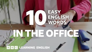 10 Easy English Words: Office Equipment 💻📉🖇✂️🖍📌
