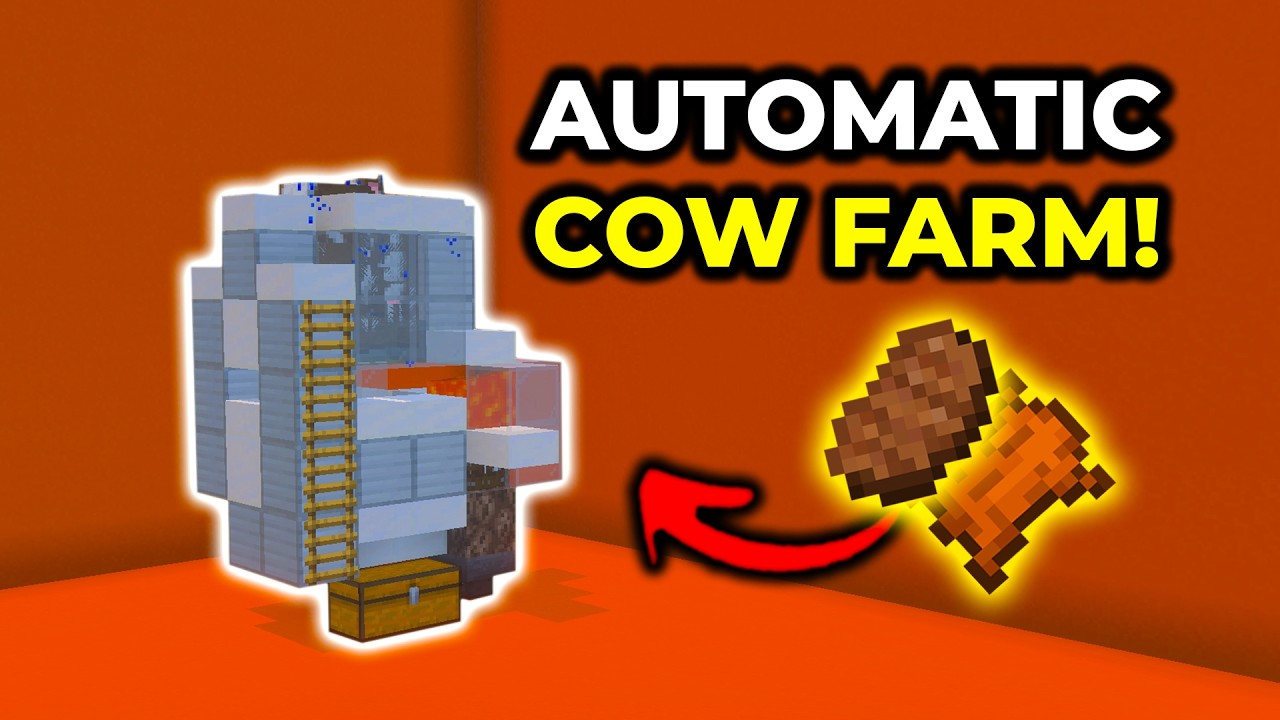 The BEST Automatic Cow Farm! | Minecraft Bedrock 26.3+