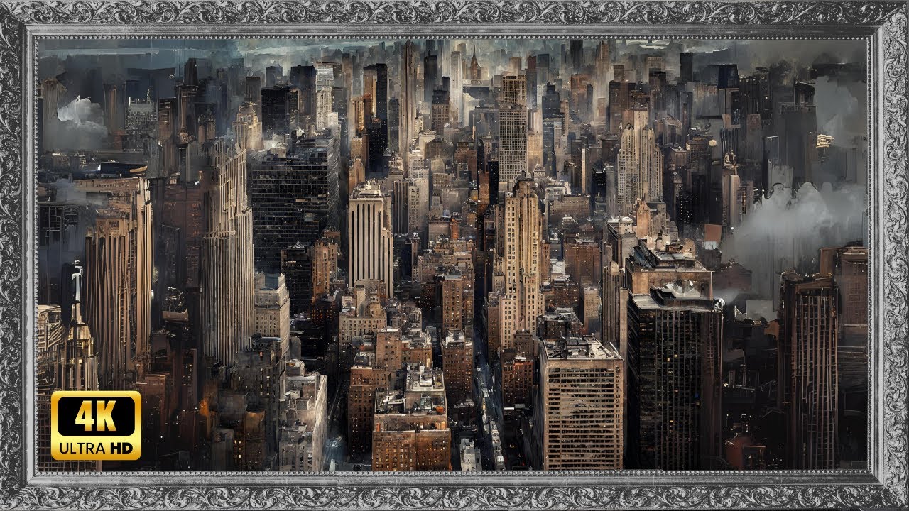 New York City Oil Painting TV Frame | Chopin - Classic Music | Iconic Cityscape Views [1 Hour]