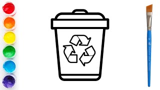 Recycle Bin  Drawing, Painting and Coloring for kids and toddlers | #recycle #bin #drawing