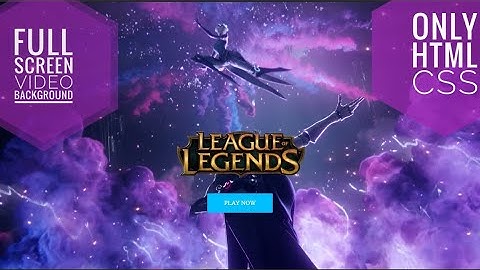 Full Screen Video Background. Only HTML & CSS