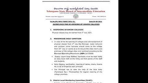 #TSBIE Release Guidelines  #Reopen#Juniorcolleges #studentworld #Admission