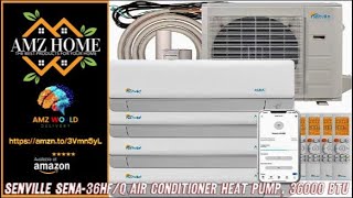 Describing Senville SENA-36HF/Q Quad Zone Mini Split Air Conditioner Heat Pump, 36000 BTU, Amazon
