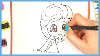 Aprende a dibujar una CHICA KAWAII Elsa Frozen 💙  Dibujo fácil Elsa Frozen