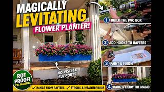 Hanging Flower Box - Custom Levitating Planter Made of Rot and Rain Proof PVC