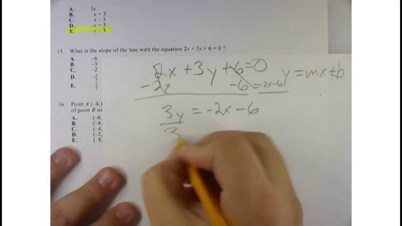 Compass Math Placement Practice Problem A15 YouTube