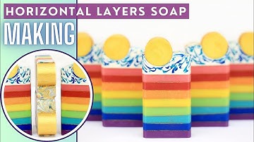 Layered Soap Cold Process 🌈| Challenge Club 2023 | Horizontal straight layers.
