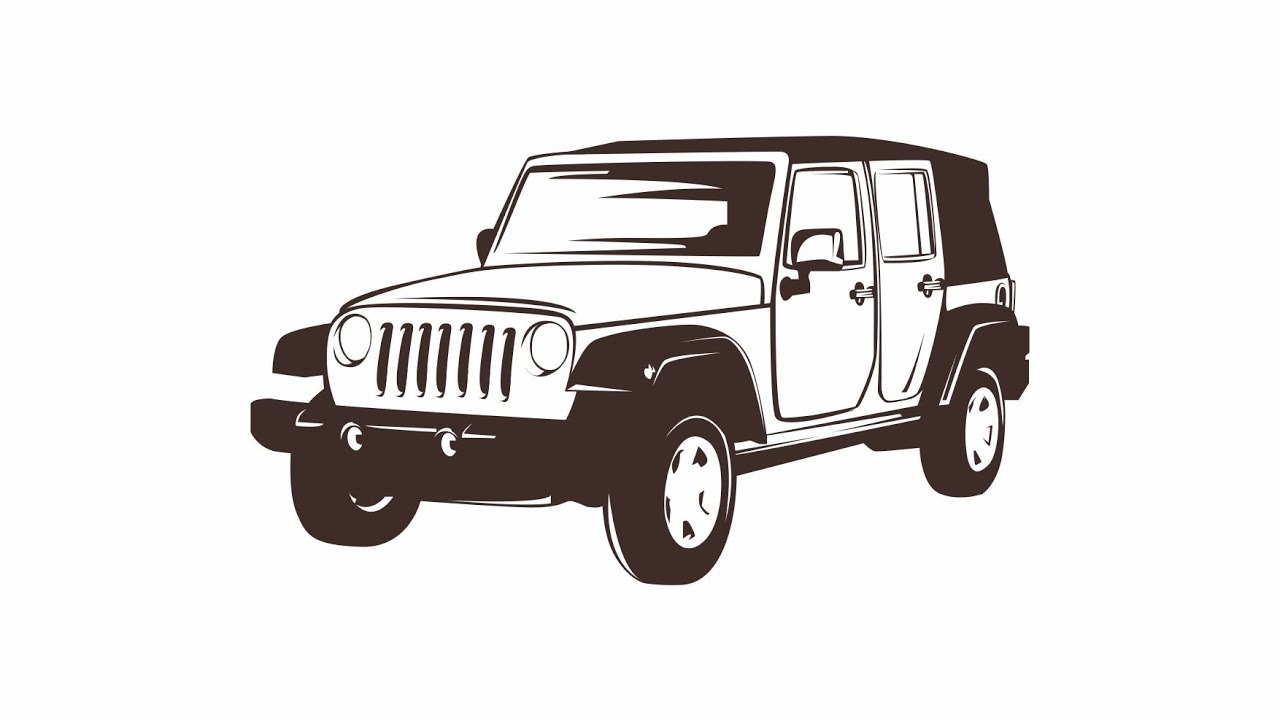 Line Drawing Jeep : How to draw simple line art vector with coreldraw