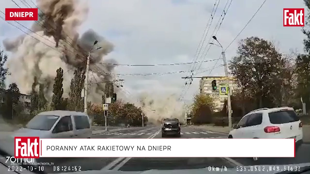 PORANNY ATAK RAKIETOWY NA DNIEPR. Kamery wszystko zarejestrowały! | FAKT.PL