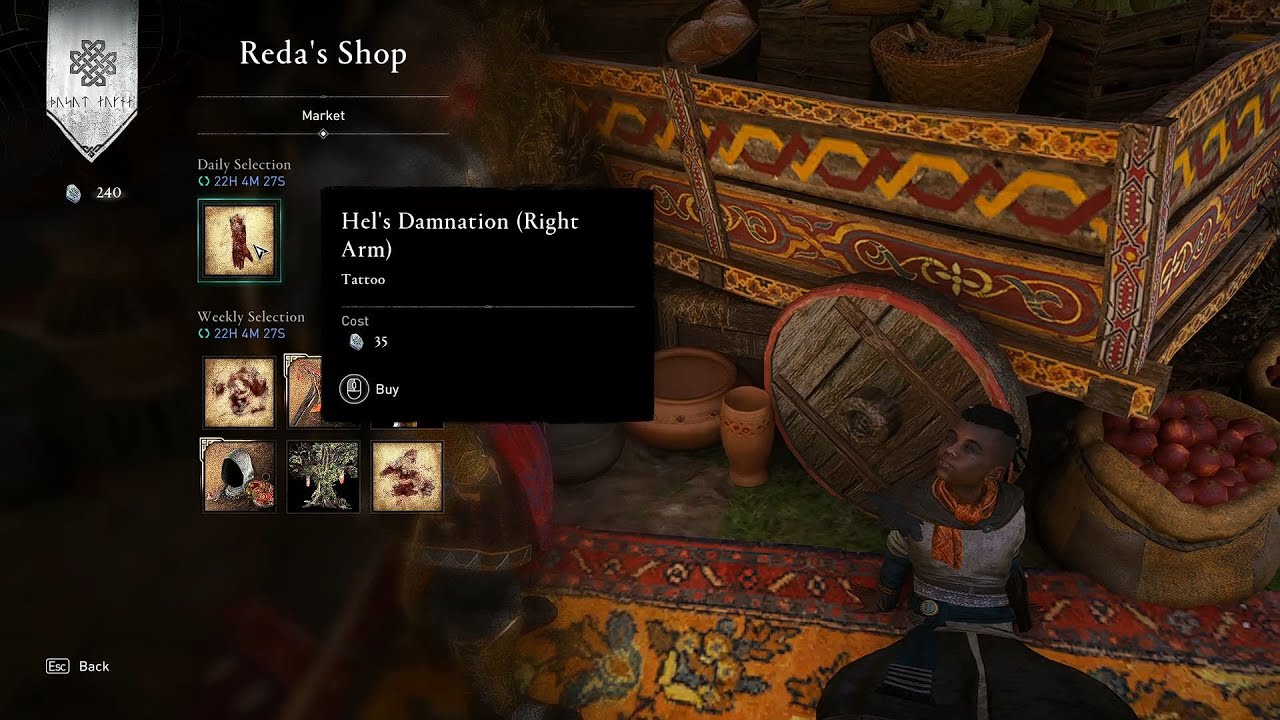 🎨 Assassin's Creed Valhalla - Reda's Shop 2024.05.06. - Hel's Damnation (Right Arm) (Tattoo)