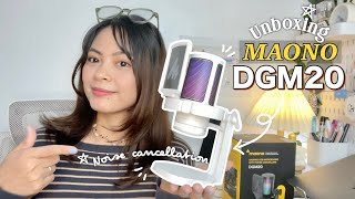 Maono DGM20 Gamerwave USB Microphone RGB with Noise Cancelling Unboxing & Testing ❤︎ Emmy Lou