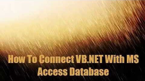 Connect VB NET With MS Access Database