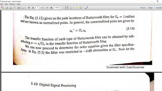 Digital signal processing Module 4 Part2 - Order of Butterworth LPF