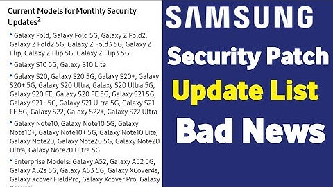 Samsung Security Patch Update List | Bad News | 06 April 2022