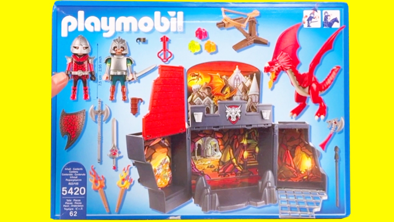 Dragon Rouge Playmobil – Modèles 4160, 5420, 5984, Occasion Incomplet (mâchoire Manquante)