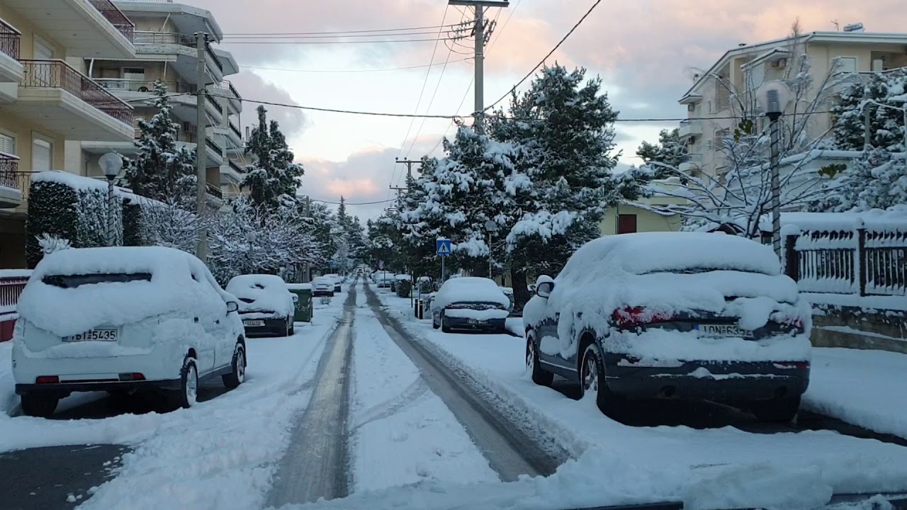 Snow in Athens YouTube