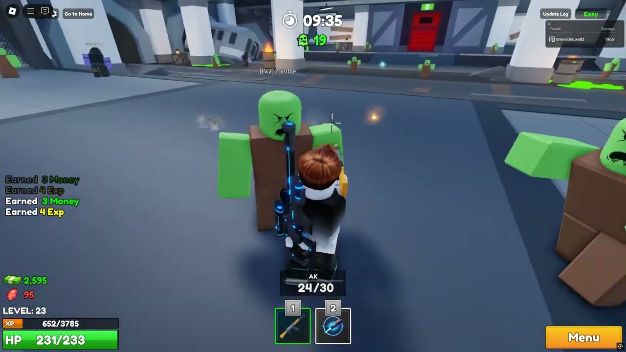 Roblox Zombie Hunters Panic Station Easy - Solo Gameplay