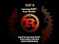 Day 8 of learning RUST 🦀 #shadowing #rust #learnrust #programming #code #shorts #youtubeshorts #life