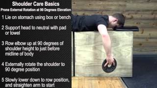 Shoulder Care Basics - Prone External Rotation at 90 Degrees Elevation