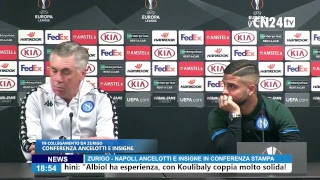 Europa League, Zurigo-Napoli: Carlo Ancelotti e Lorenzo Insigne in conferenza stampa