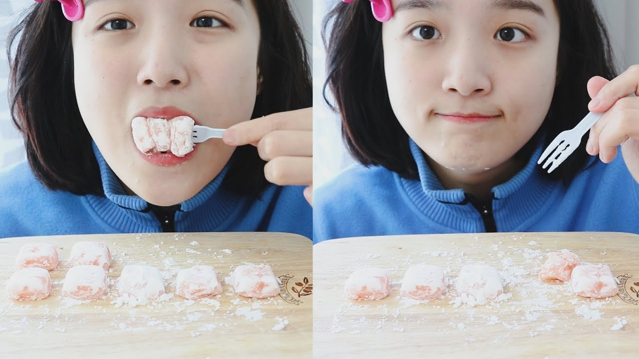 약간 투명한 메론떡을 조용히 먹는 먹방🍈쫀득쫀득 리얼사운드