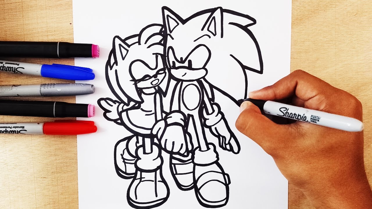 Sonic y amy, Cómo dibujar a sonic, Sonamy comic