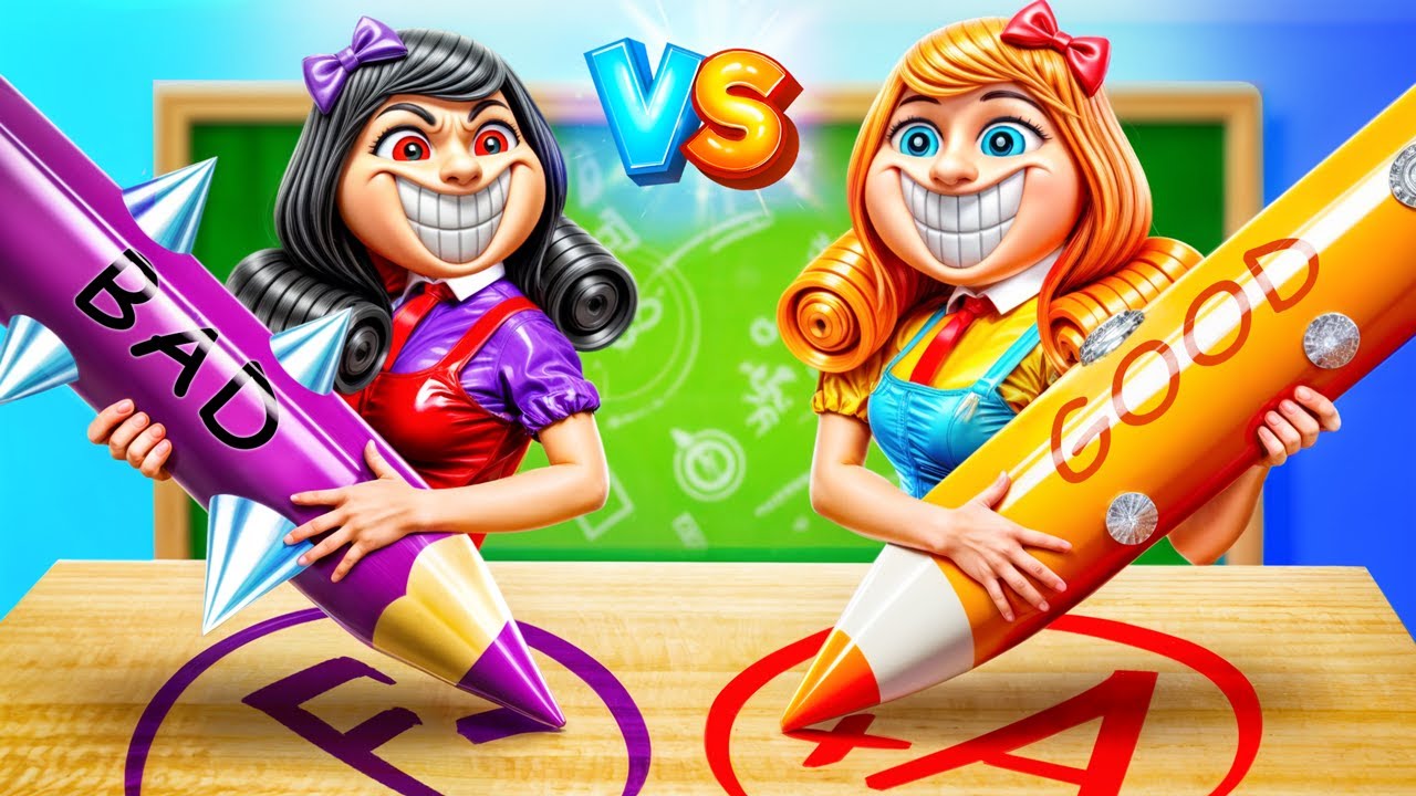 Hodná proti Zlé Učitelce! Hodná Slečna Delight proti Zlé Slečně Delight ve škole!