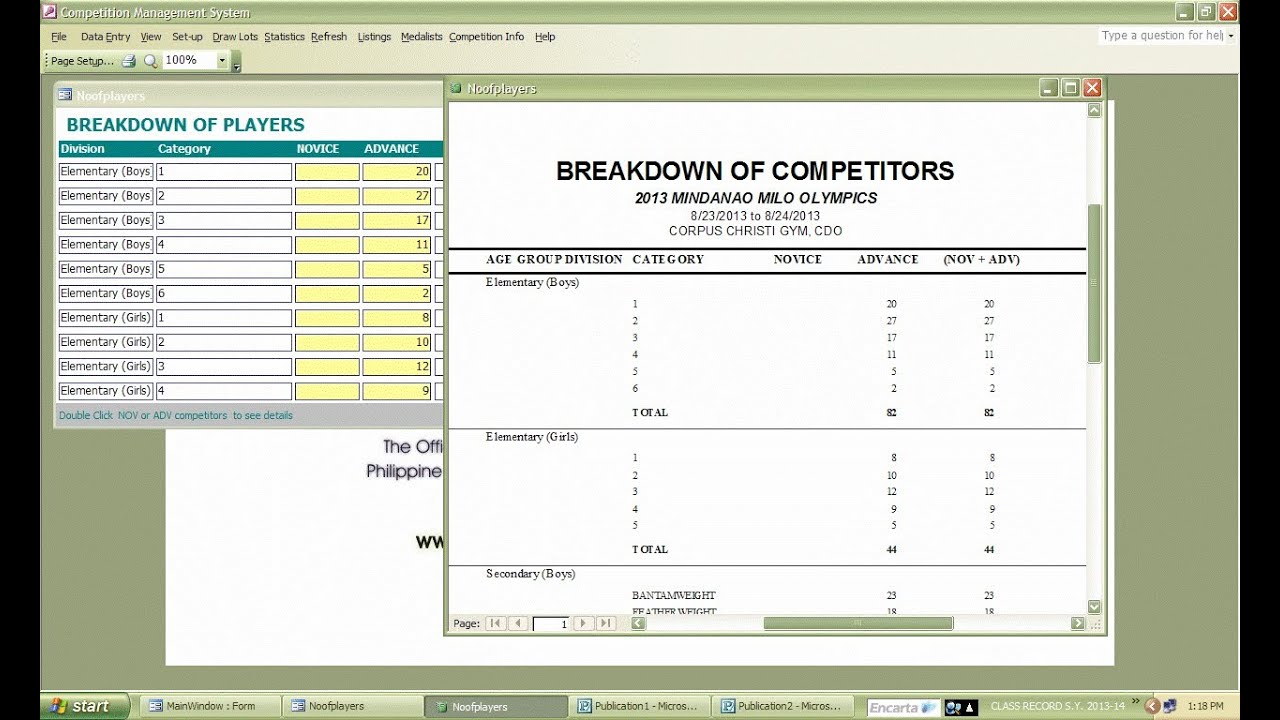 Taekwondo Bout Chart Software