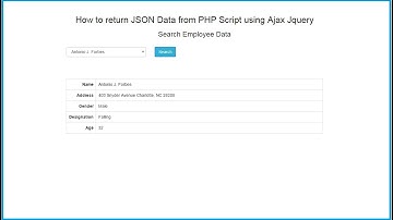 How to return JSON Data from PHP Script using Ajax Jquery