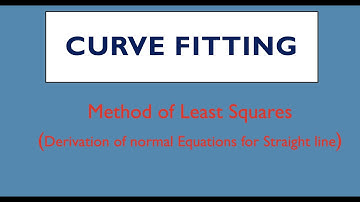 Curve Fitting ||  Method of least Squares || Fitting of Straight Line