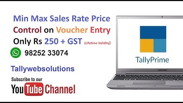(Buy TDL Source Code Only Rs. 125) Min Max Sales Rate Control in Tally Prime 6.0 Updated