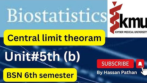Central limit theoram || Unit 5th (b) || 6th semester || Biostatistics #pashto #lecture
