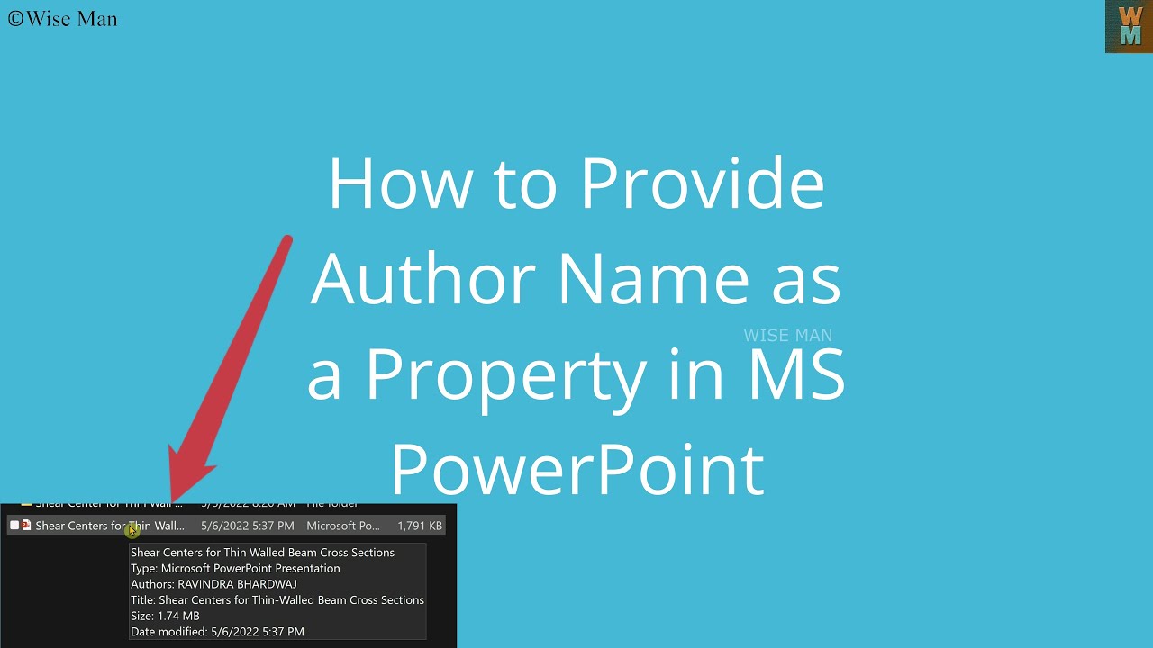 powerpoint presentation author name