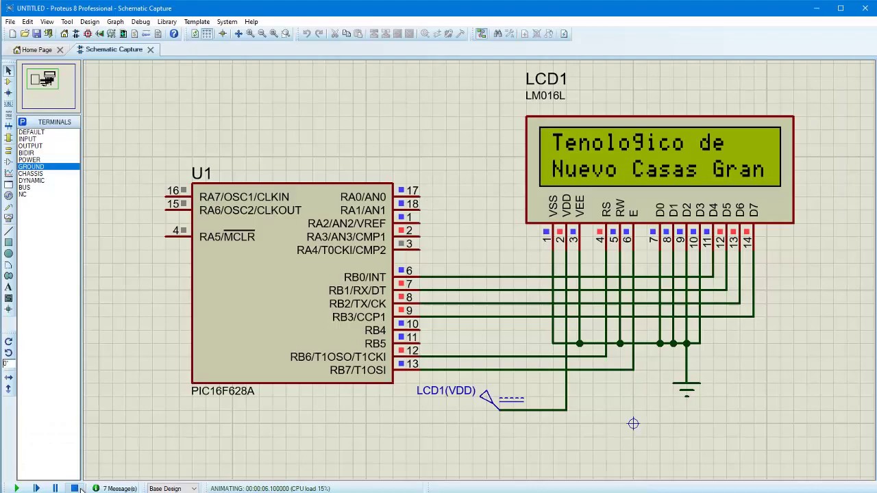 Display LCD con PIC 16F628A simulado en Isis Proteus - YouTube