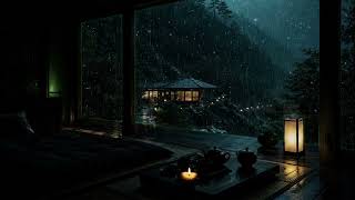 Cozy Rainy Mountain Retreat 🌧️ Fireplace Cabin Ambience for Deep Sleep & Relaxation