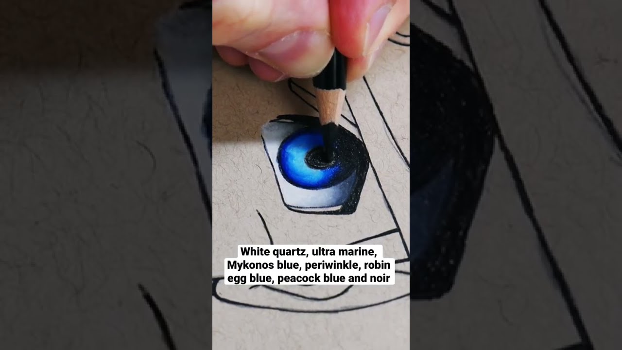 Drawing Naruto’s eye with Arteza Colour Pencils 